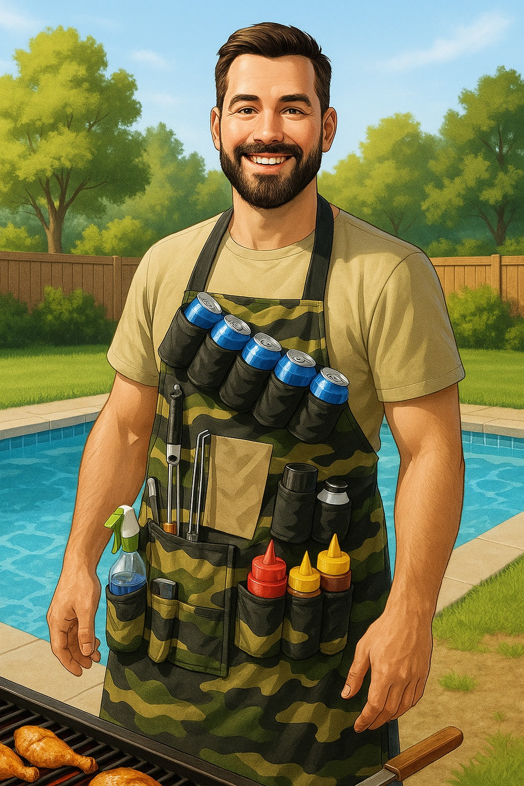 🪖 The Grill Sergeant BBQ Apron – Lock. Load. Grill.