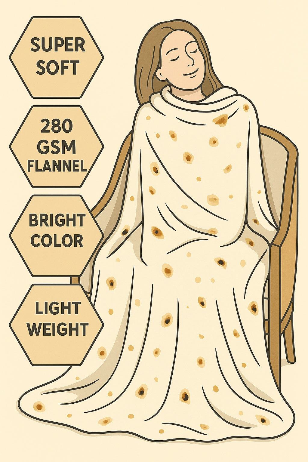 Tortilla Blanket – Funny Burrito Wrap Throw | Cozy & Soft Fleece