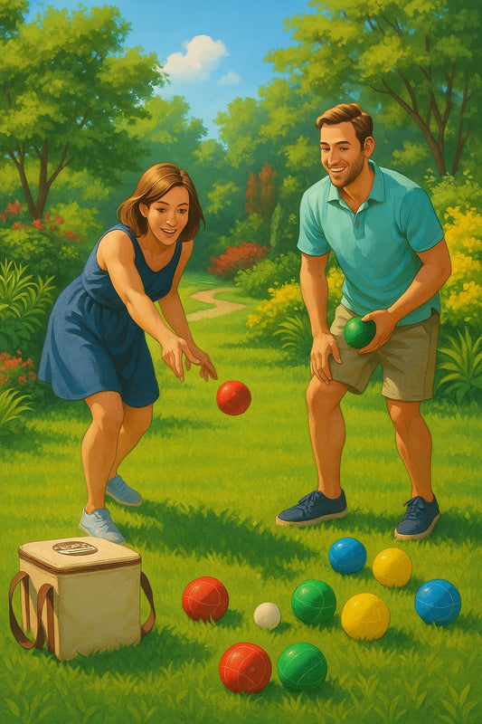 GoSports 90 mm Bocce Ball Set – Premium Resin, Timeless Fun